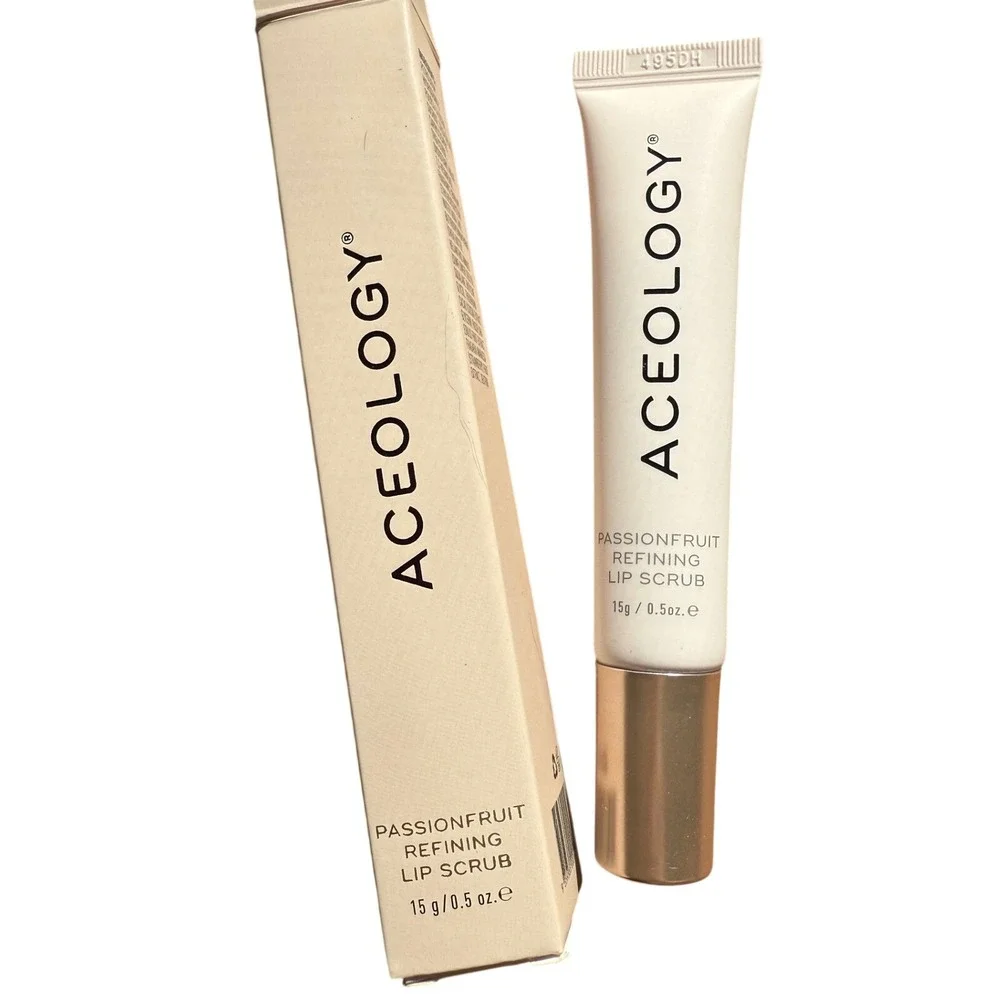 Aceology‎ Passionfruit Refining Lip Scrub 15g 0.5oz New in Box Skincare Vegan